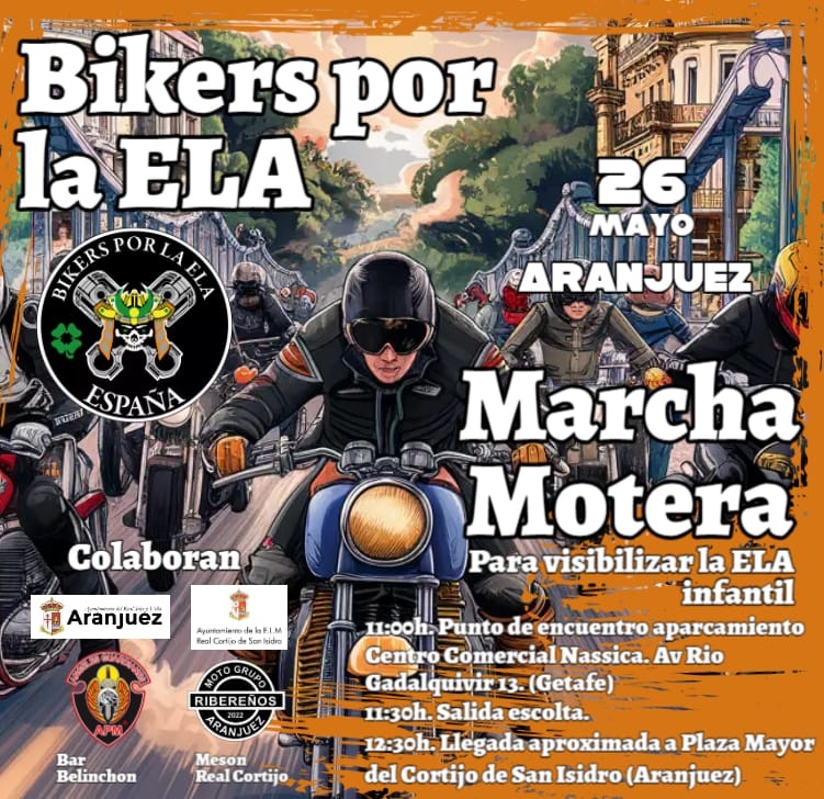 26 de mayo. Concentración y marcha Motera para dar visibilidad a la ELA en niños.